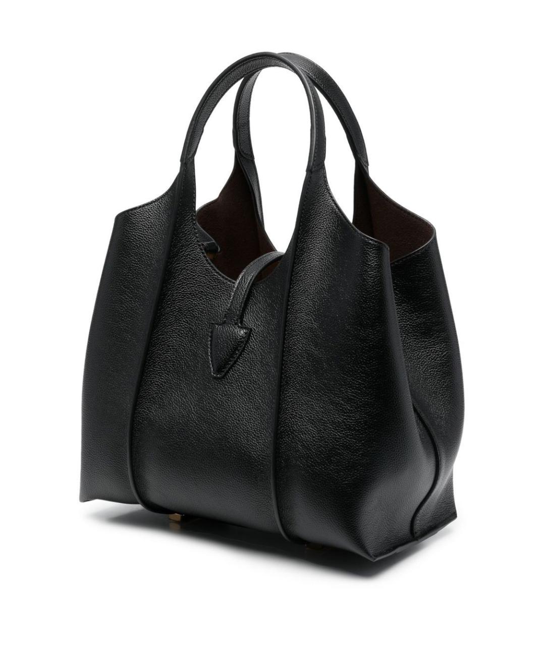 TOD'S Черная кожаная сумка тоут, фото 2