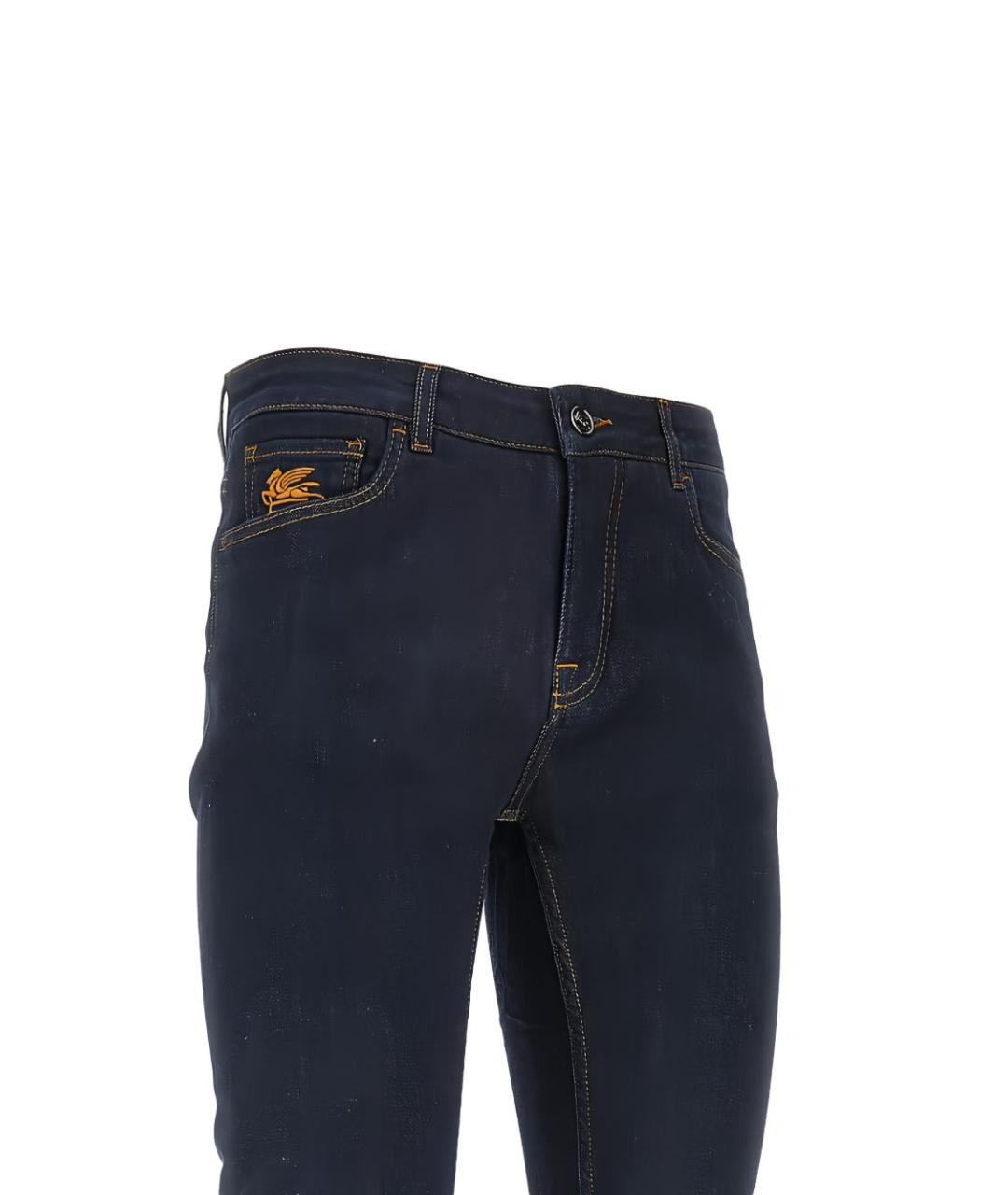 ETRO Темно-синие хлопковые джинсы скинни, фото 2