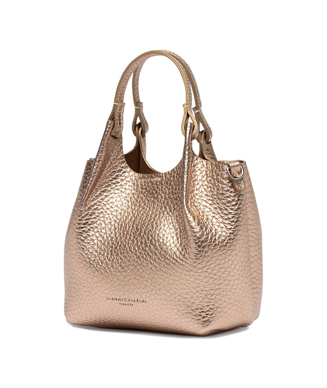 Gianni Chiarini Бежевая кожаная сумка тоут, фото 3