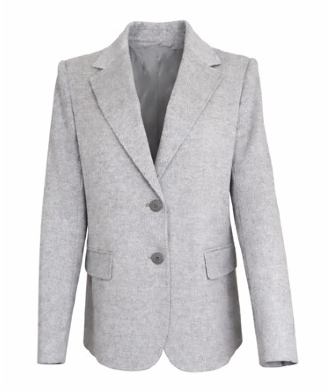 MAX MARA STUDIO Серый шерстяной жакет/пиджак, фото 1