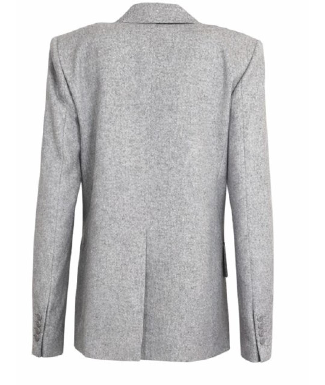 MAX MARA STUDIO Серый шерстяной жакет/пиджак, фото 2