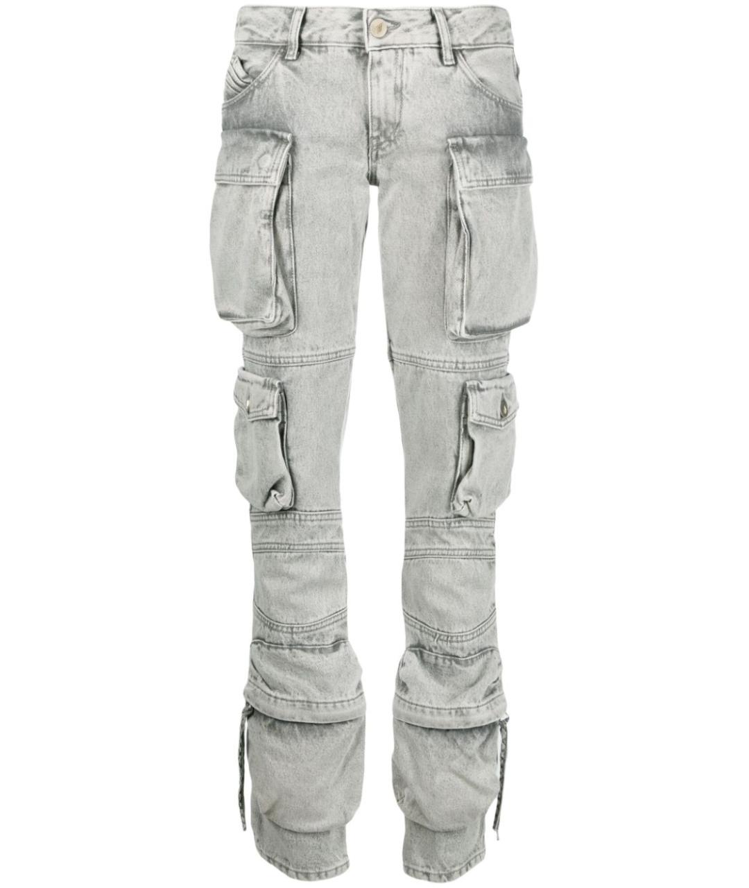 THE ATTICO Серые хлопковые прямые джинсы, фото 1