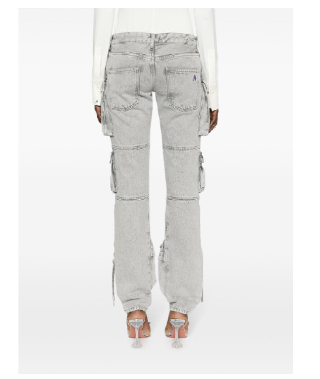THE ATTICO Серые хлопковые прямые джинсы, фото 3