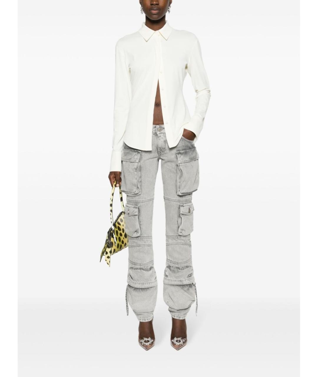 THE ATTICO Серые хлопковые прямые джинсы, фото 2