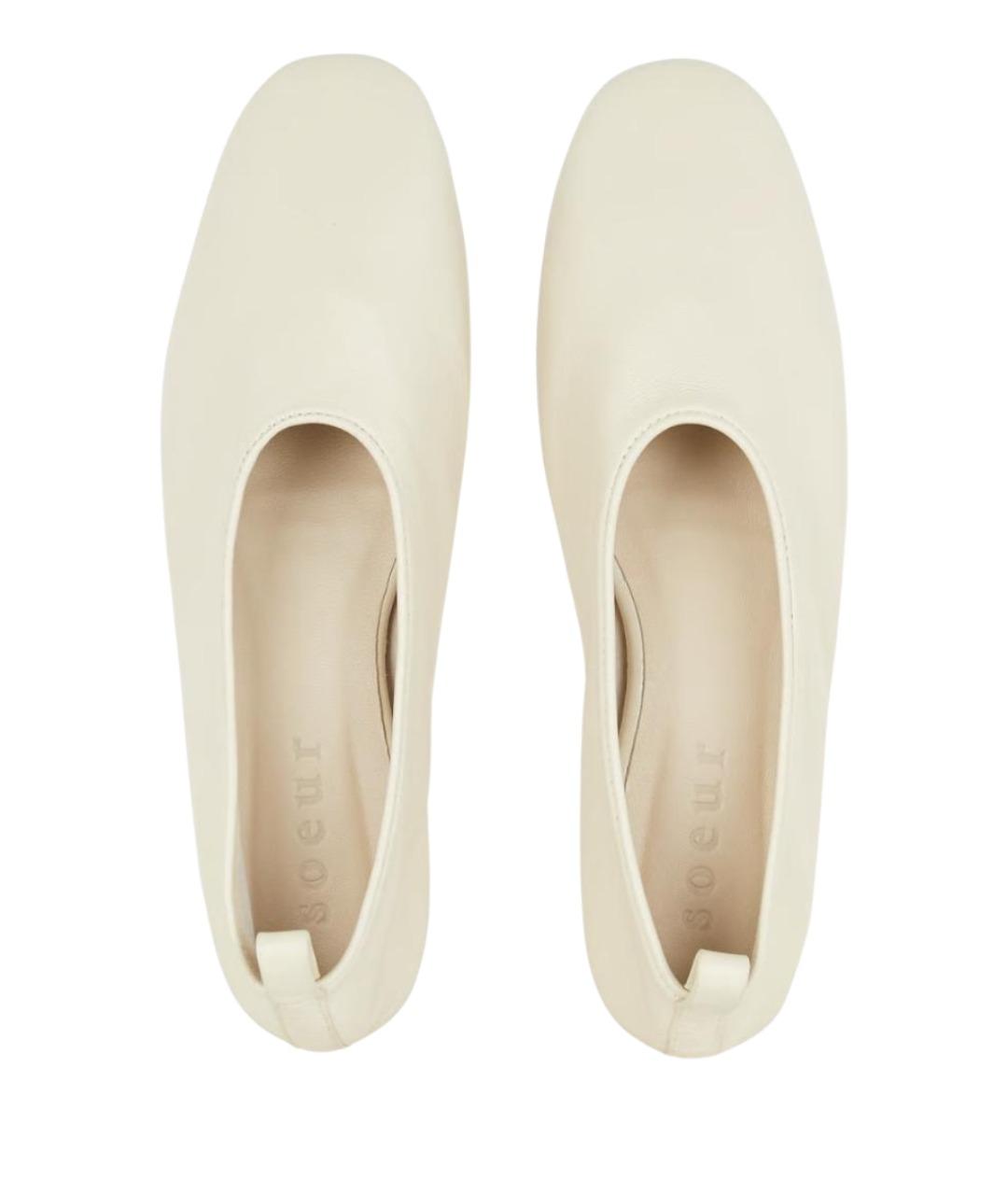 SOEUR Бежевые кожаные балетки, фото 3