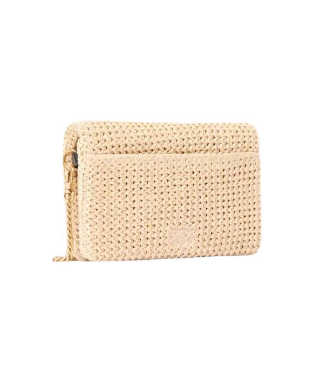 PINKO Бежевая пелетеная сумка через плечо, фото 2