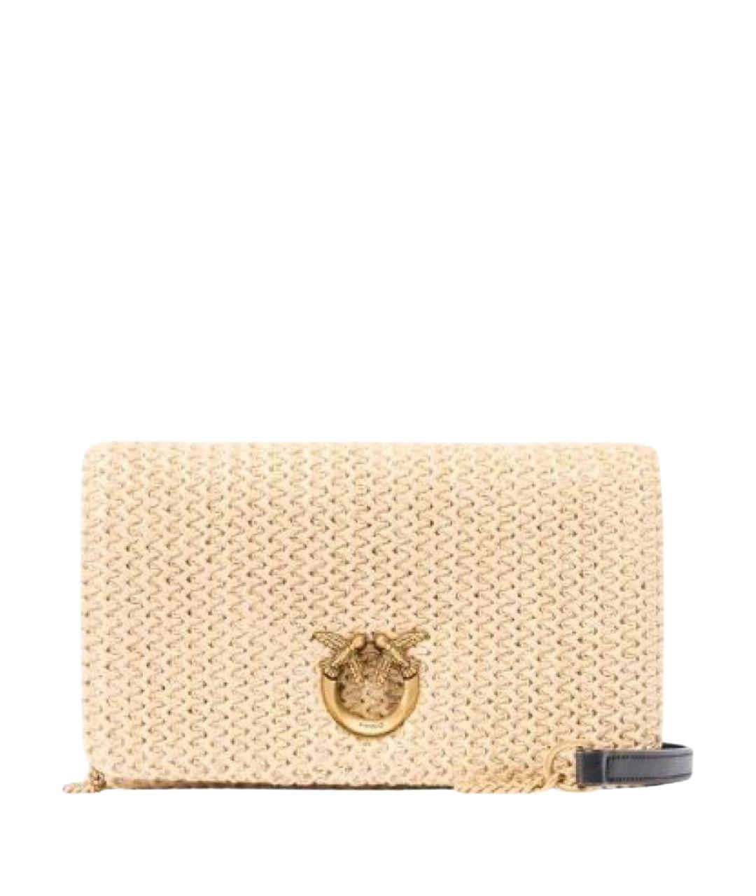 PINKO Бежевая пелетеная сумка через плечо, фото 1