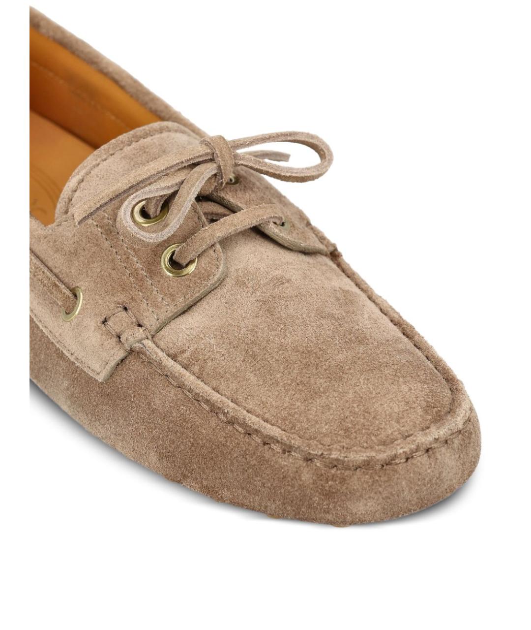 TOD'S Бежевые замшевые мокасины, фото 3
