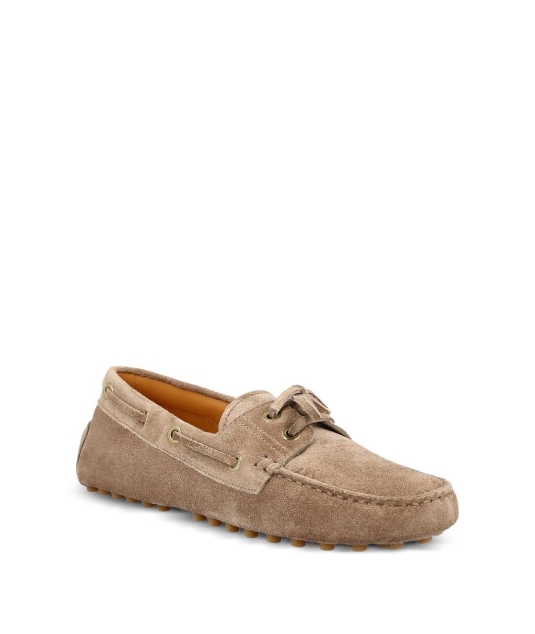 TOD'S Бежевые замшевые мокасины, фото 2