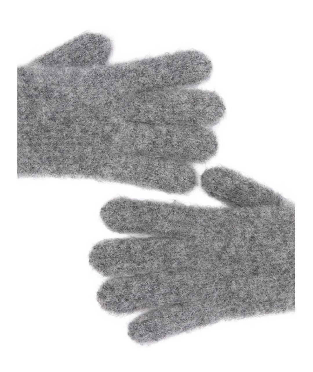 JACQUEMUS Серые шерстяные перчатки, фото 2