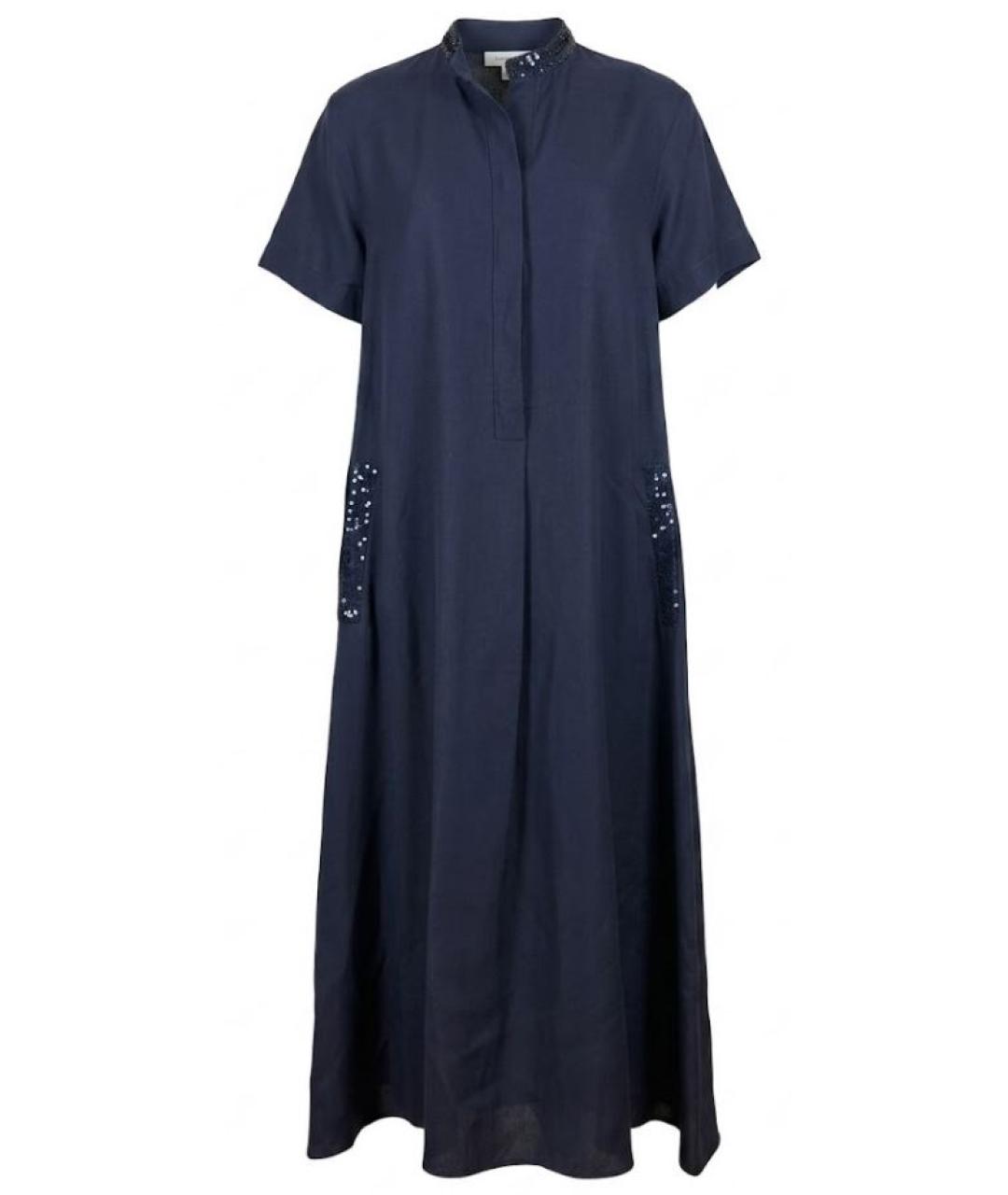 ANTONELLI FIRENZE Синее хлопковое повседневное платье, фото 1