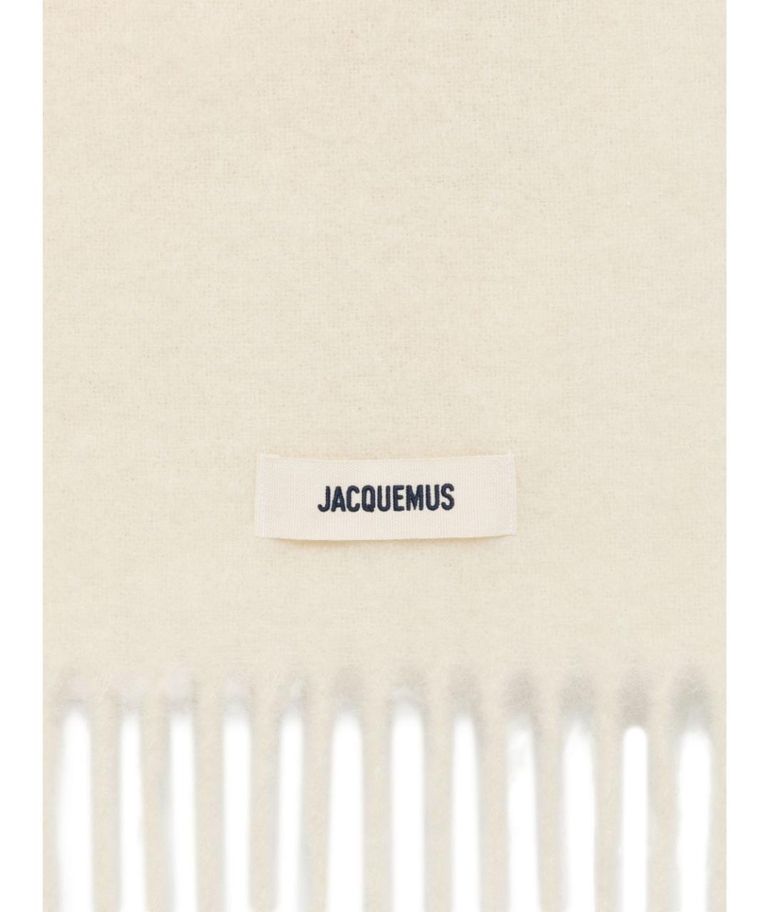 JACQUEMUS Белый шерстяной шарф, фото 2