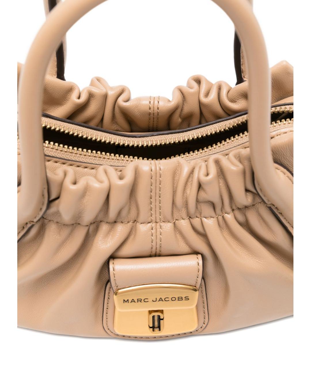 MARC JACOBS Бежевая кожаная сумка с короткими ручками, фото 5