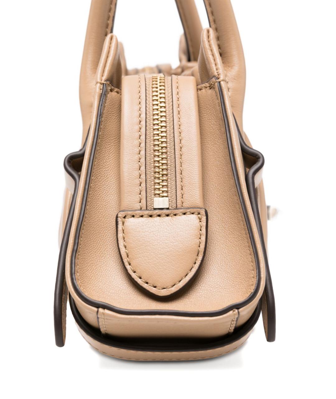 MARC JACOBS Бежевая кожаная сумка с короткими ручками, фото 4