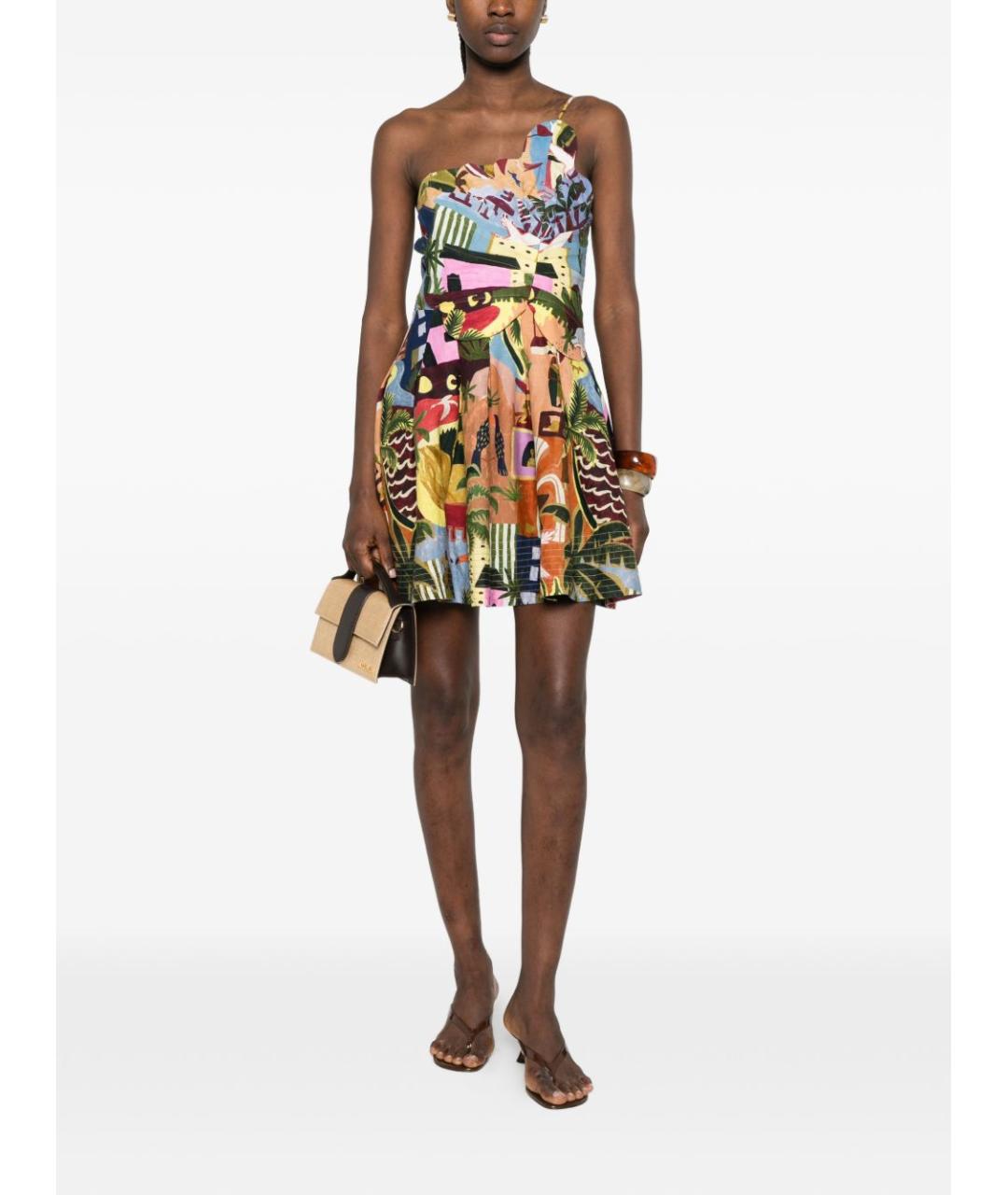 FARM RIO Мульти хлопковое повседневное платье, фото 5