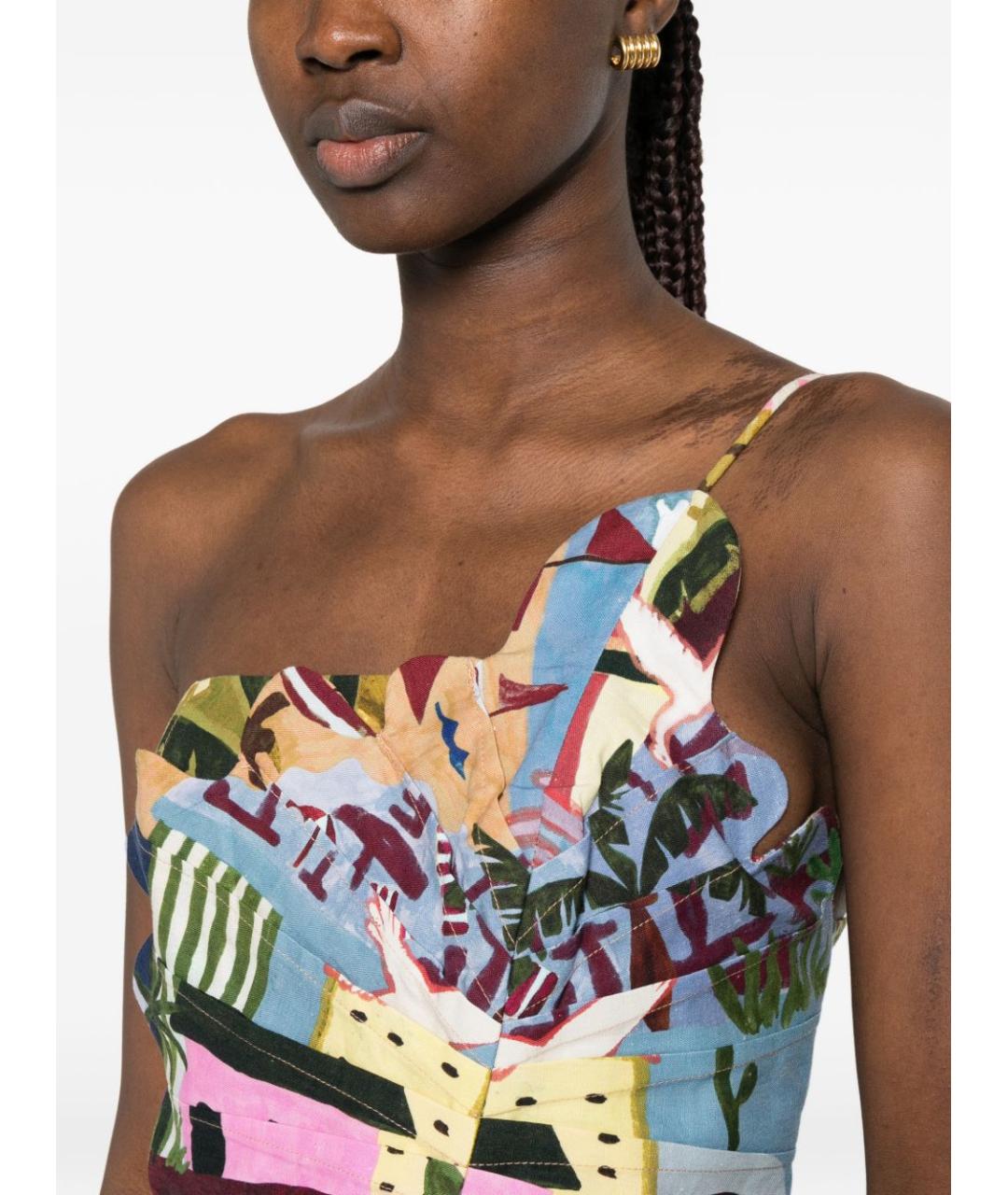 FARM RIO Мульти хлопковое повседневное платье, фото 4