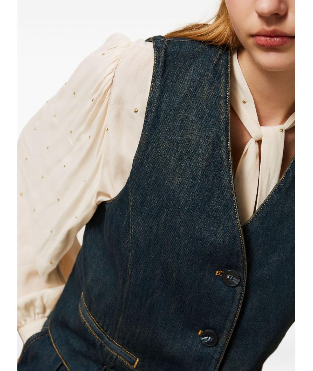 TWIN-SET Синяя хлопковая куртка, фото 2