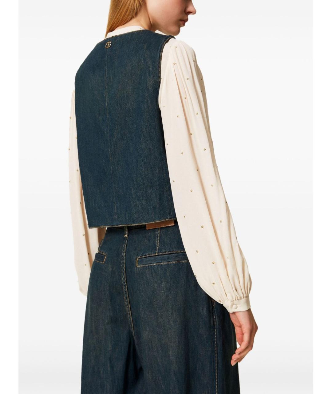 TWIN-SET Синяя хлопковая куртка, фото 4