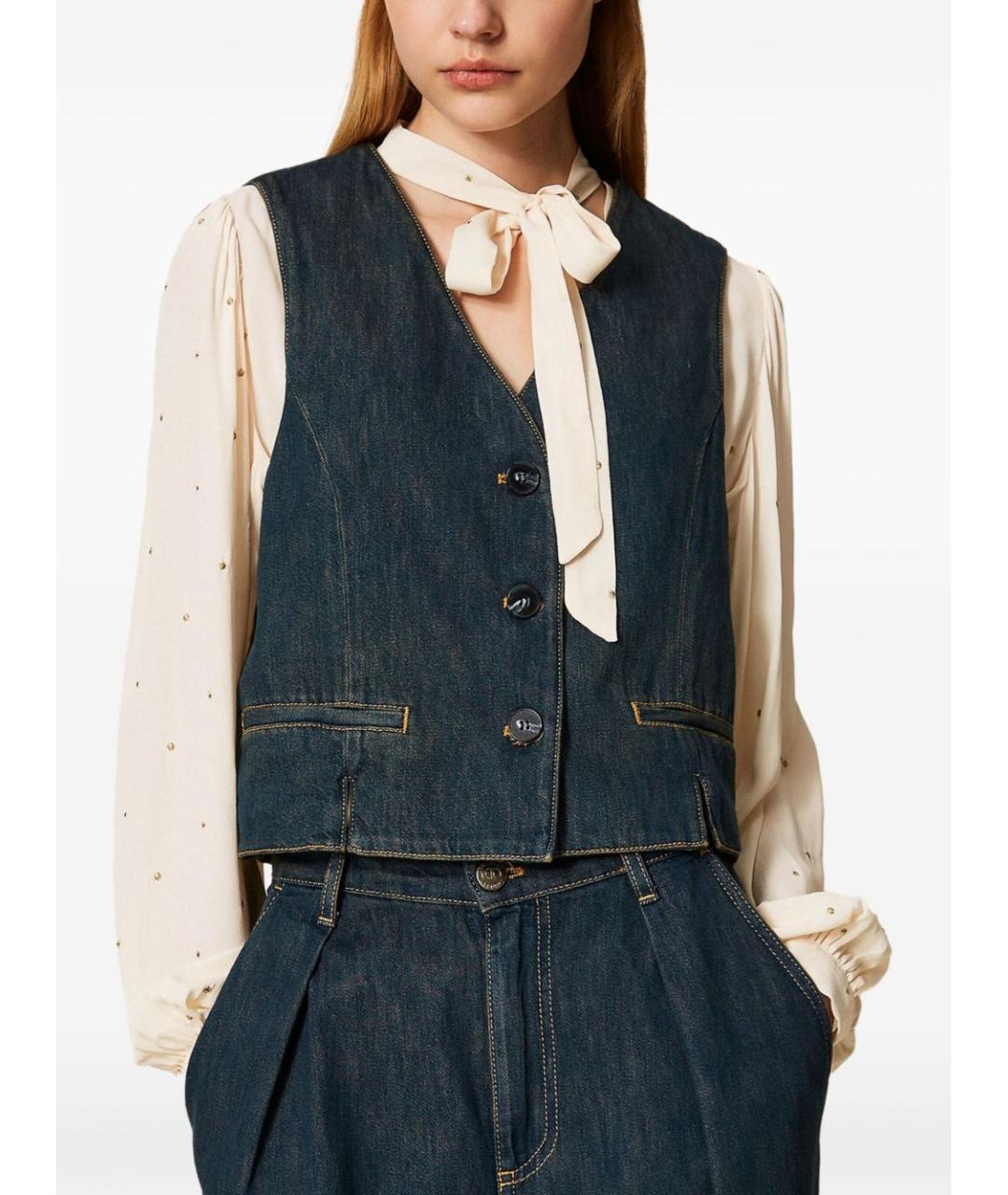 TWIN-SET Синяя хлопковая куртка, фото 3