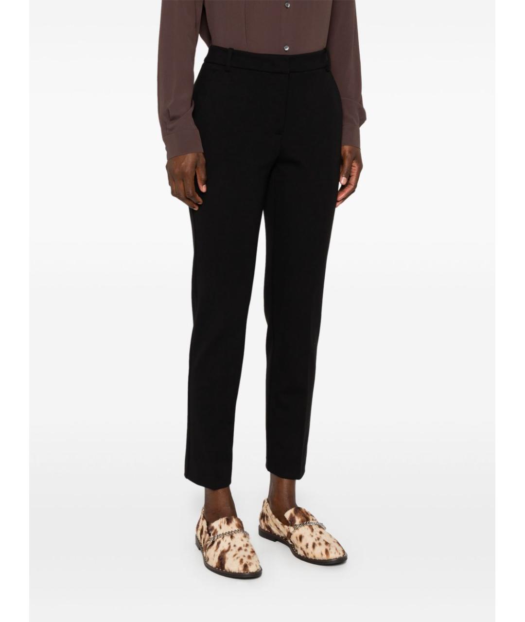 PINKO Черные вискозные брюки узкие, фото 4