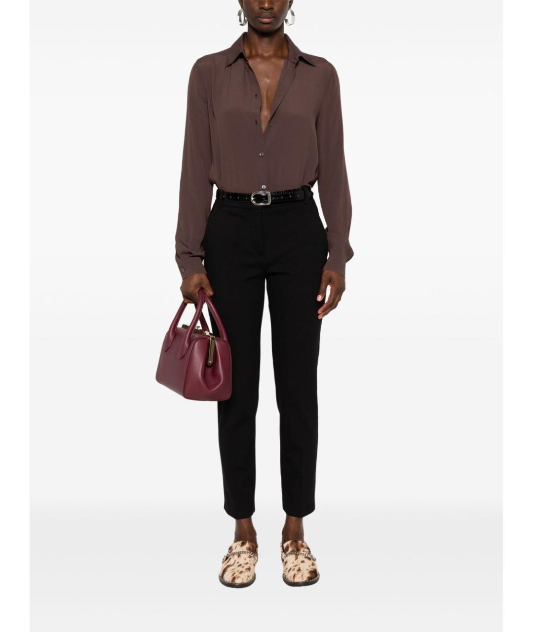 PINKO Черные вискозные брюки узкие, фото 2