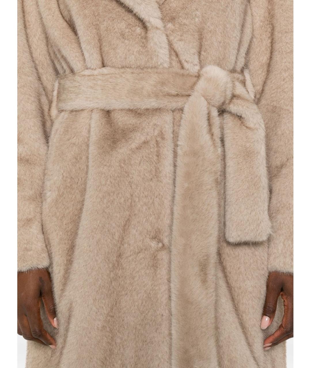 HERNO Бежевая полиэстеровая шуба, фото 5