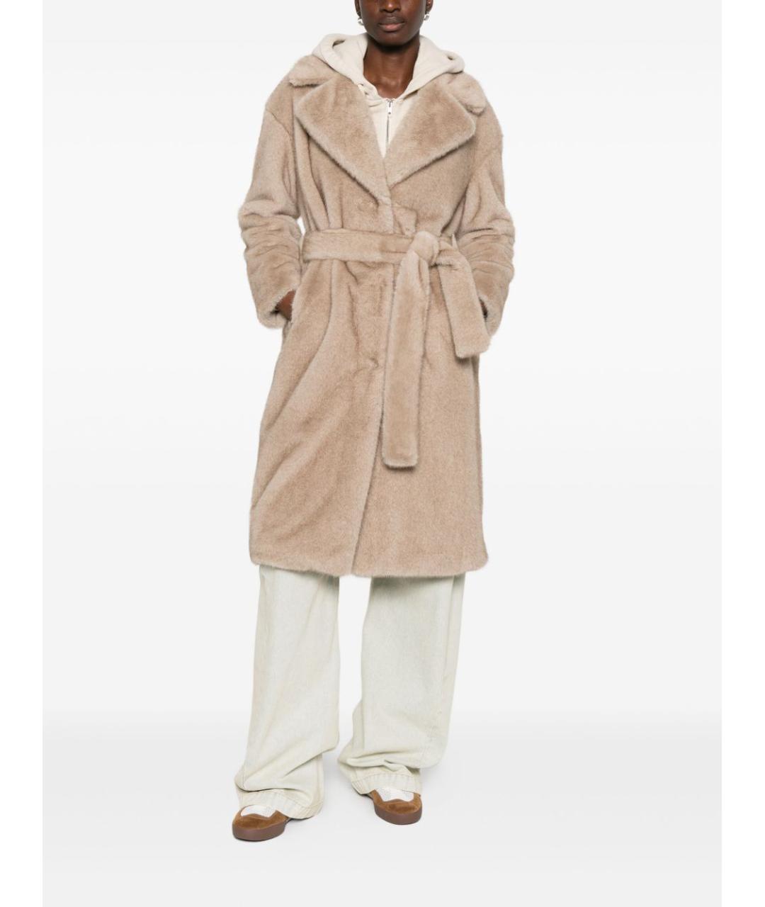 HERNO Бежевая полиэстеровая шуба, фото 2