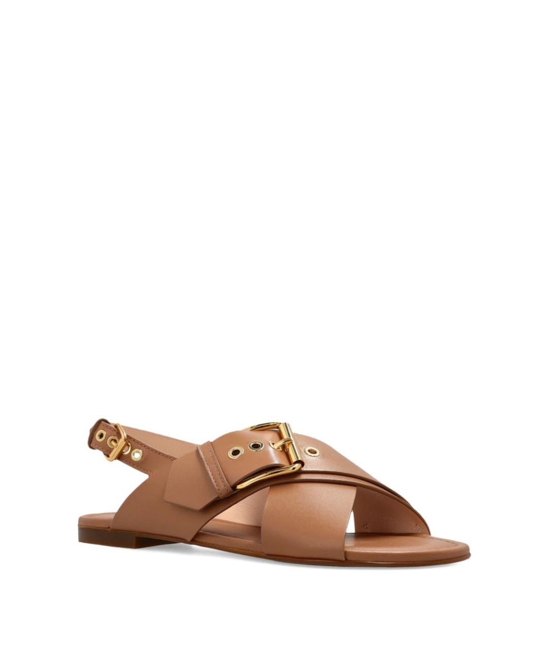 AGL Коричневые кожаные босоножки, фото 6