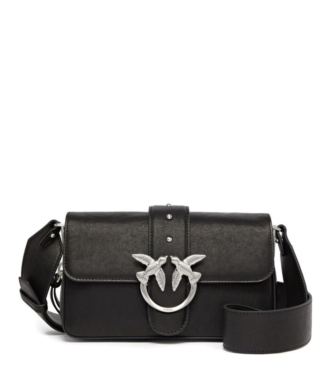 PINKO Черная кожаная сумка через плечо, фото 1