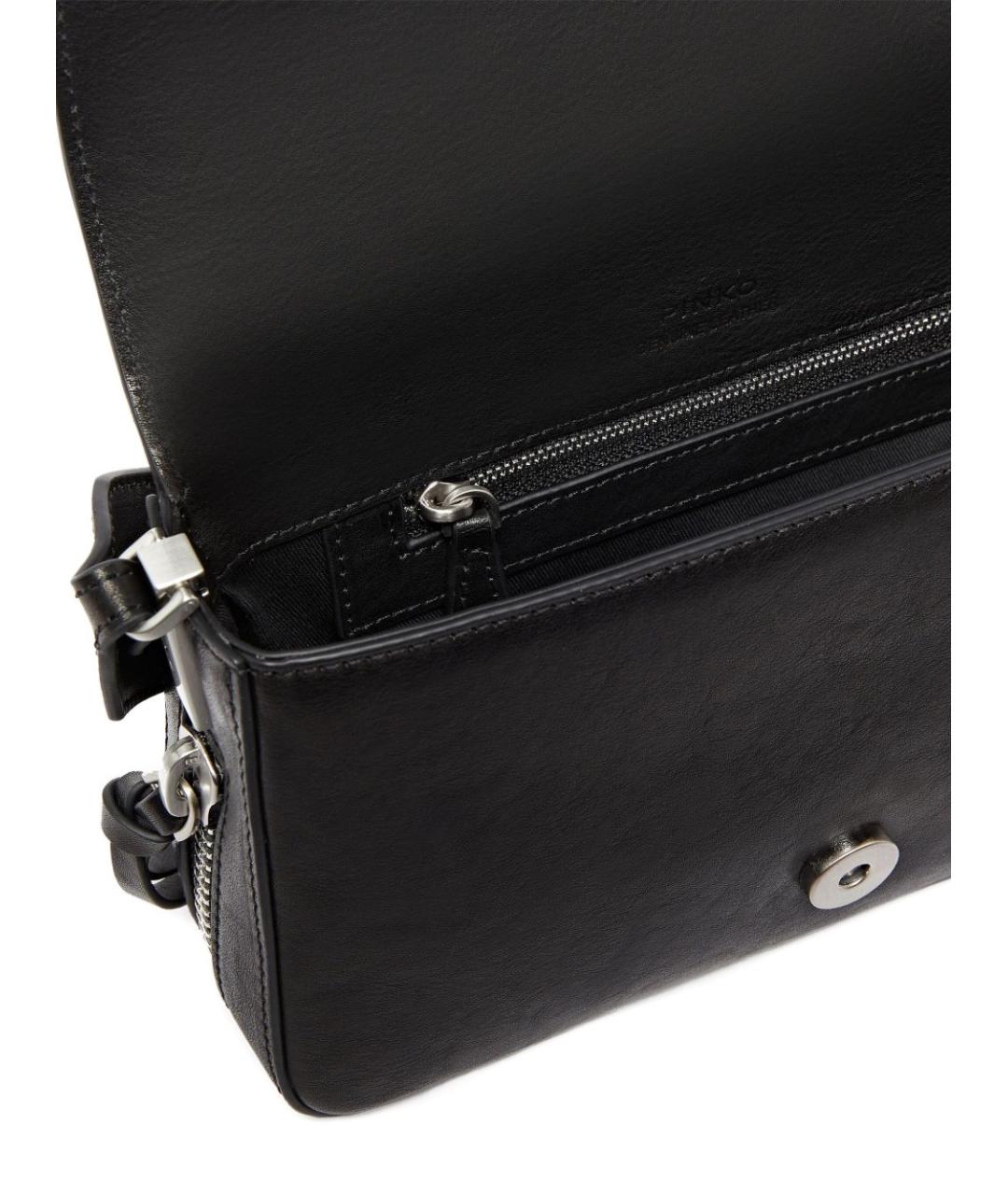 PINKO Черная кожаная сумка через плечо, фото 3