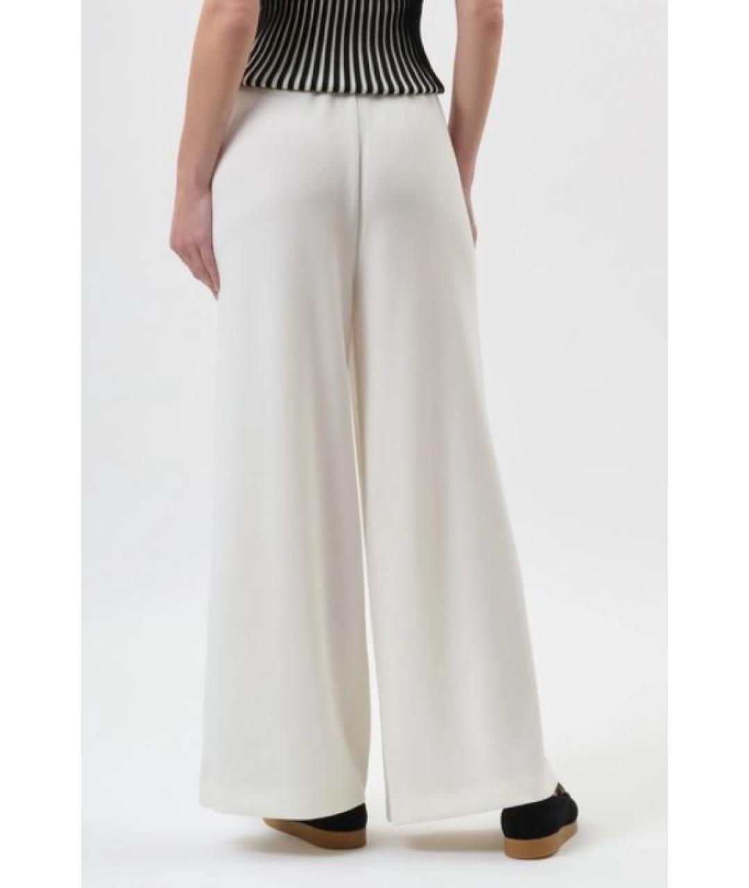 LIU JO Белые вискозные брюки широкие, фото 2