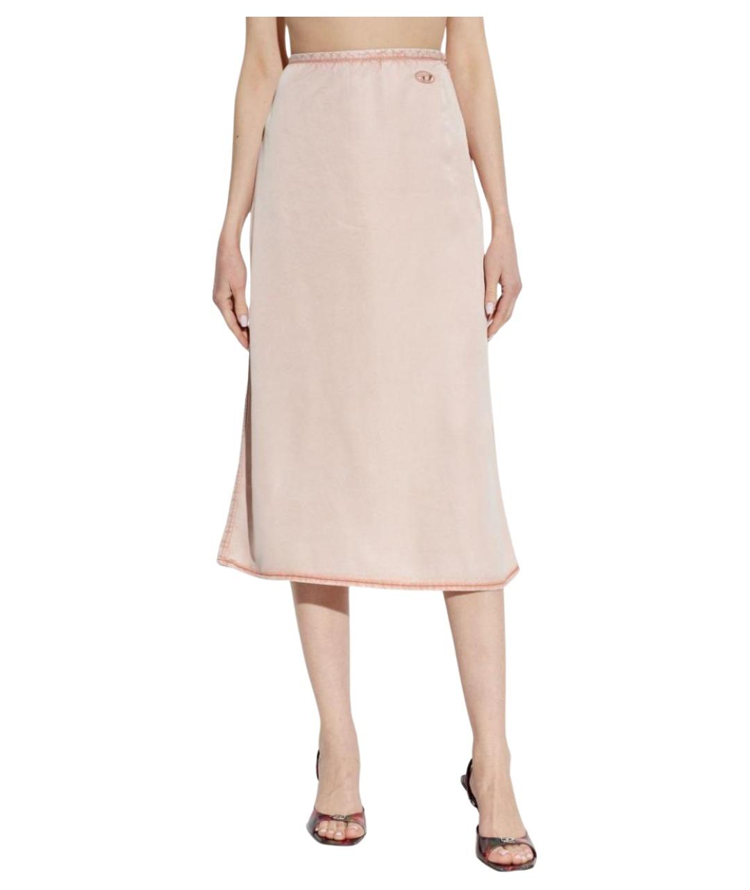 DIESEL Розовая вискозная юбка миди, фото 5