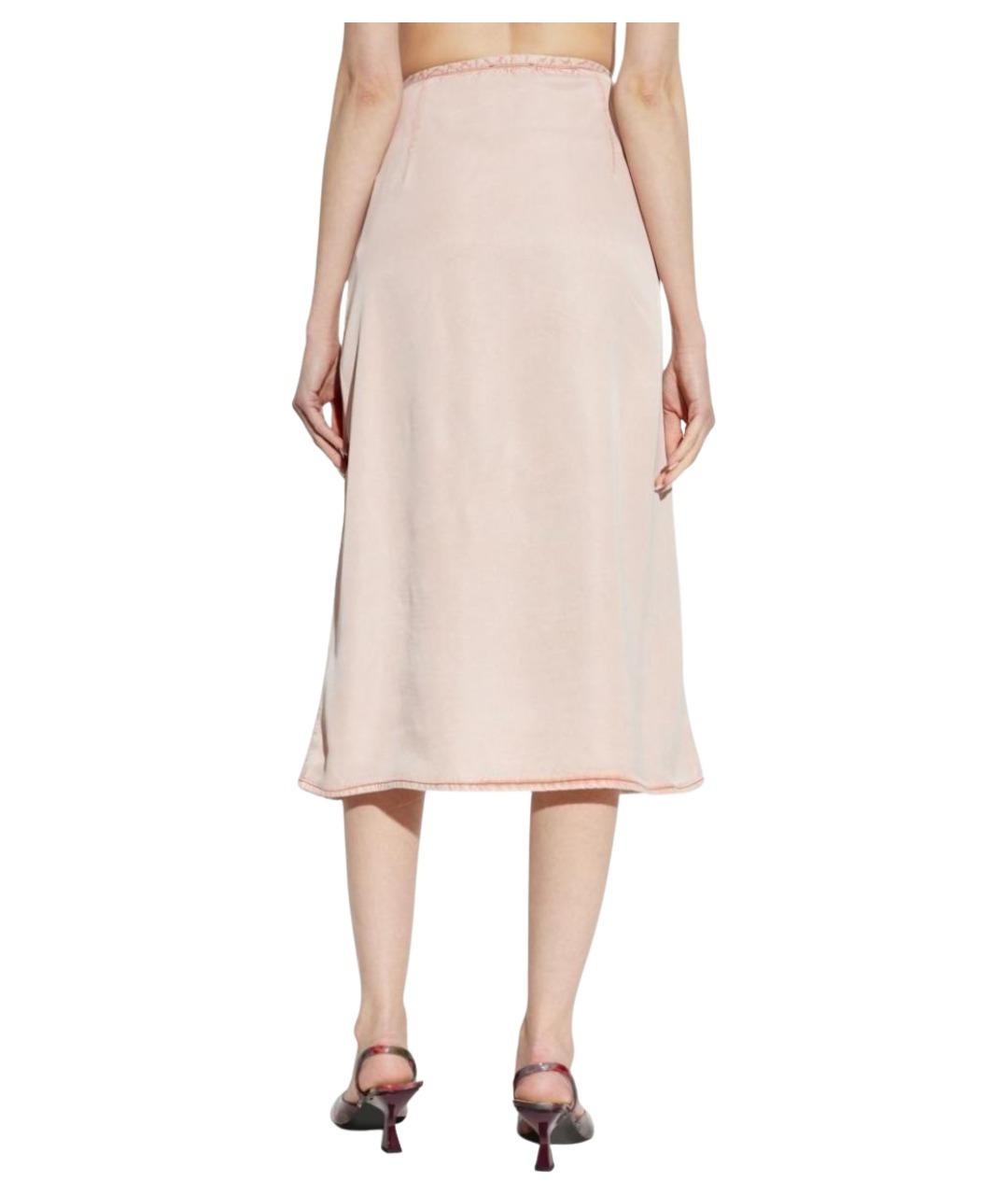 DIESEL Розовая вискозная юбка миди, фото 3