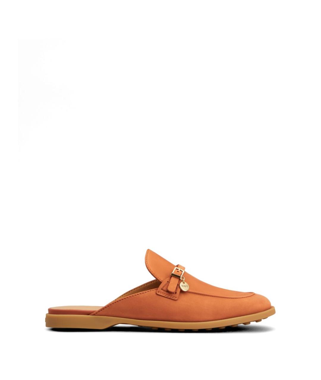 TOD'S Оранжевое замшевые мюли, фото 1