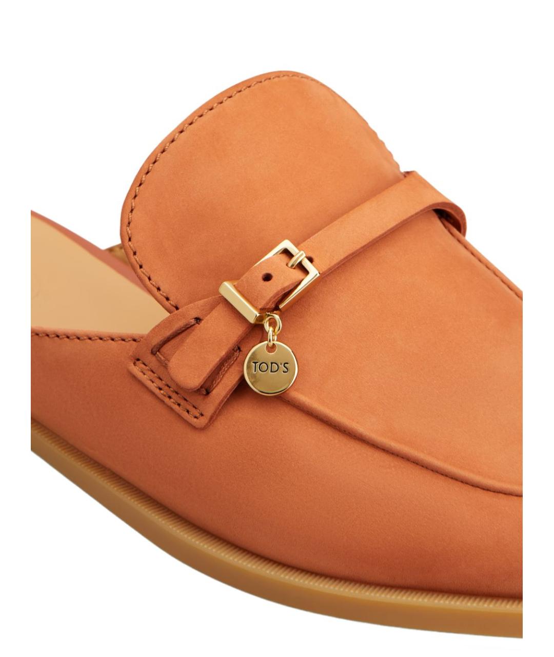 TOD'S Оранжевое замшевые мюли, фото 5