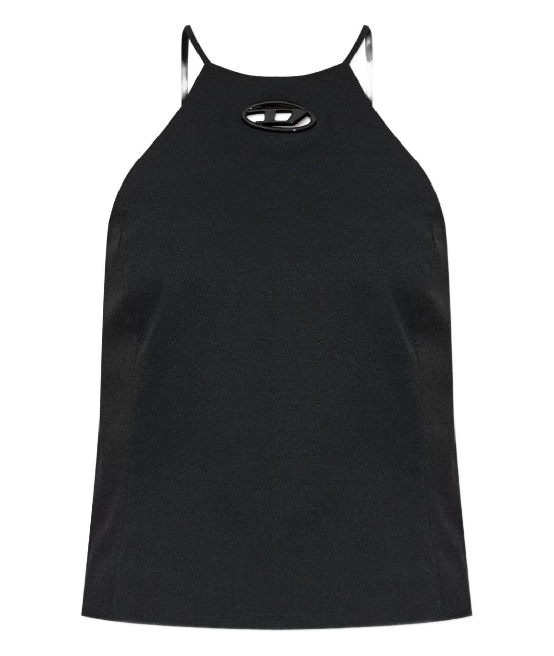 DIESEL Черная полиэстеровая майка, фото 1