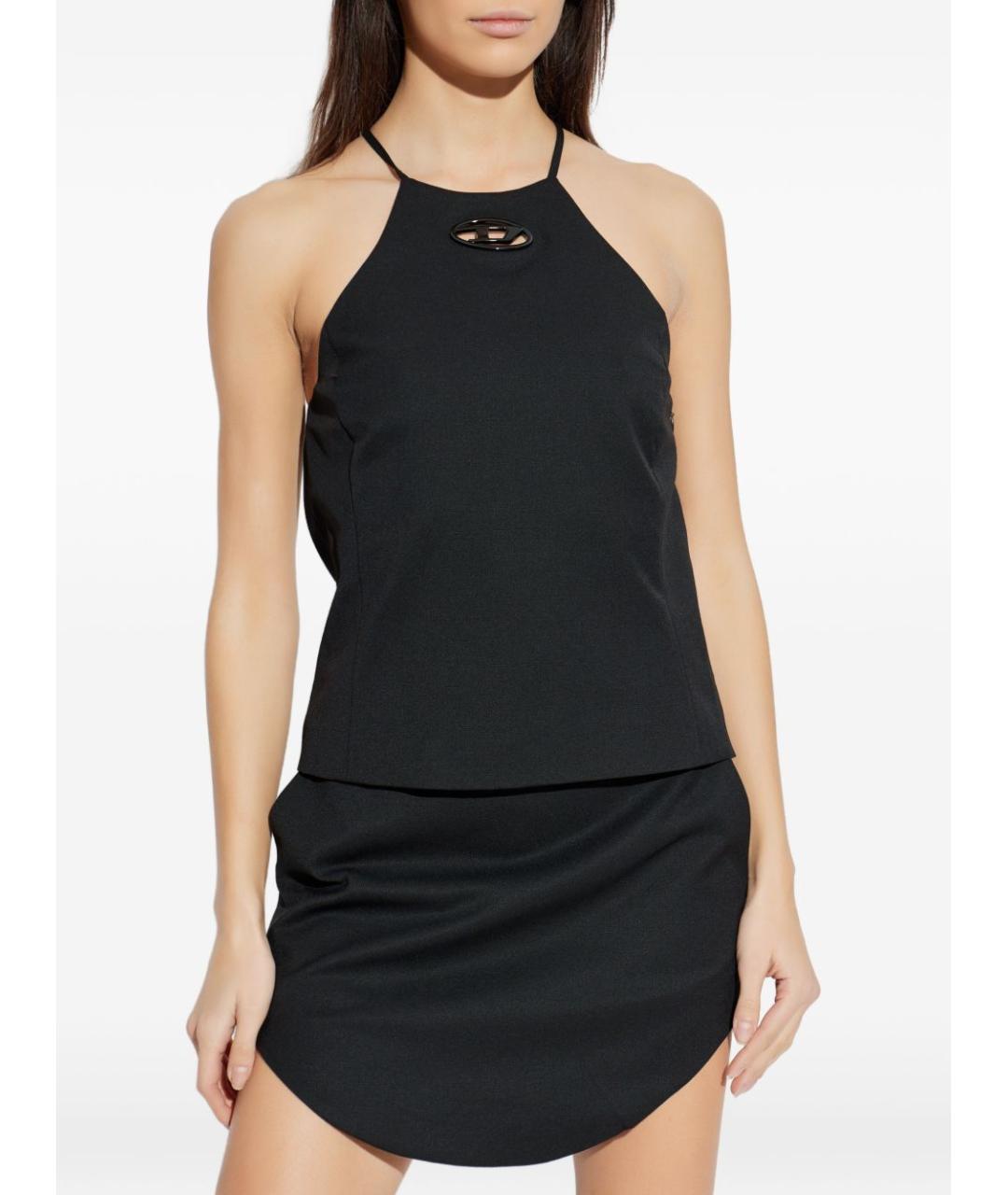 DIESEL Черная полиэстеровая майка, фото 2