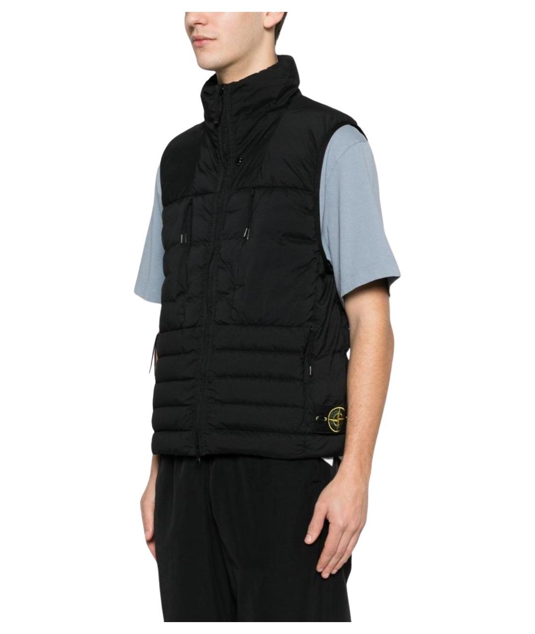 STONE ISLAND Темно-синий полиамидовый жилет, фото 3