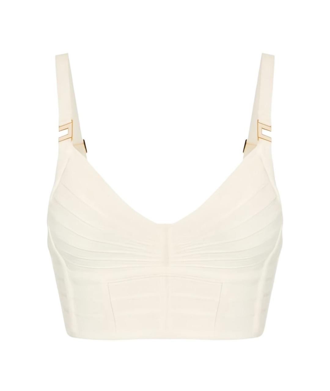 ELISABETTA FRANCHI Бежевая хлопковая майка, фото 1