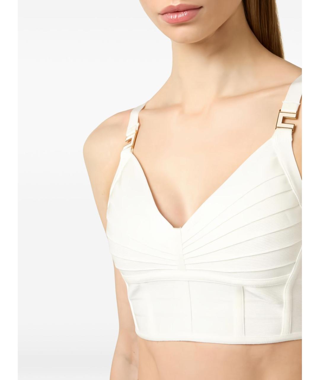 ELISABETTA FRANCHI Бежевая хлопковая майка, фото 3