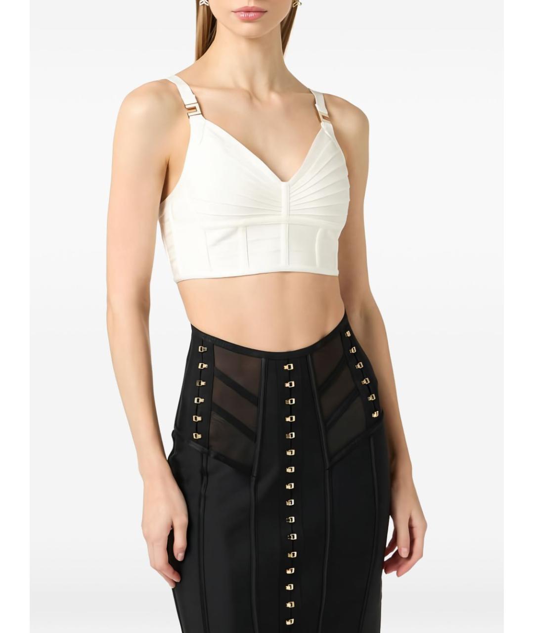 ELISABETTA FRANCHI Бежевая хлопковая майка, фото 2