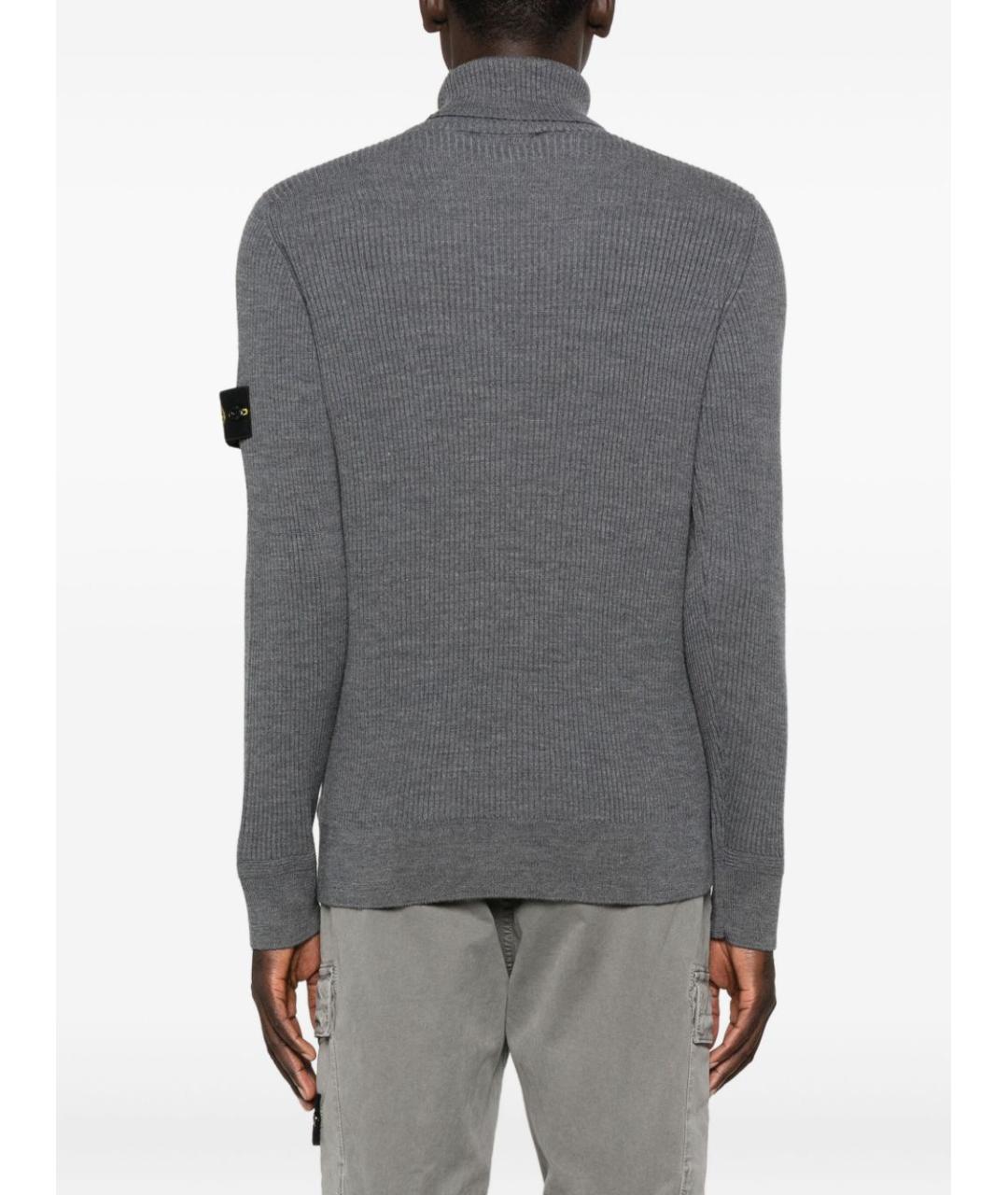 STONE ISLAND Серый шерстяной джемпер / свитер, фото 4