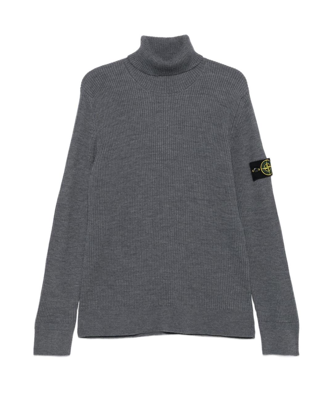 STONE ISLAND Серый шерстяной джемпер / свитер, фото 1