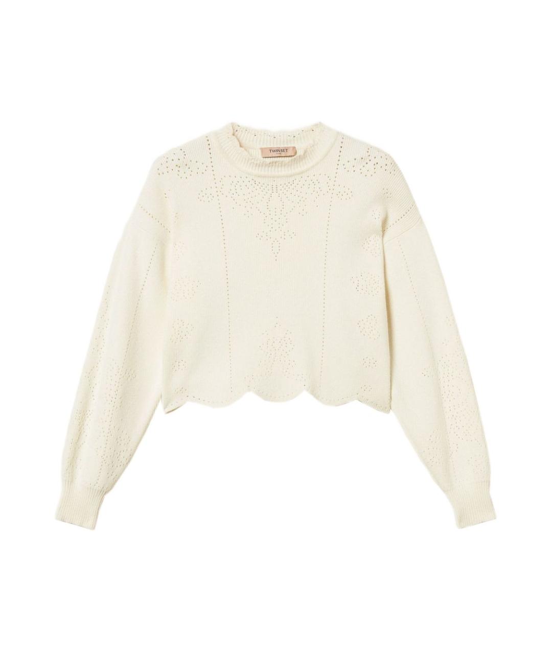 TWIN-SET Бежевый хлопковый джемпер / свитер, фото 1