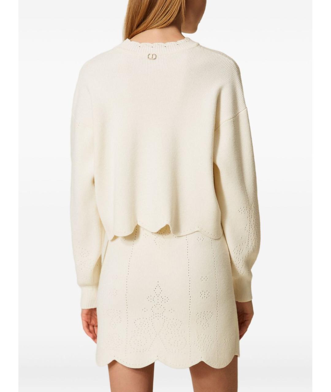 TWIN-SET Бежевый хлопковый джемпер / свитер, фото 4