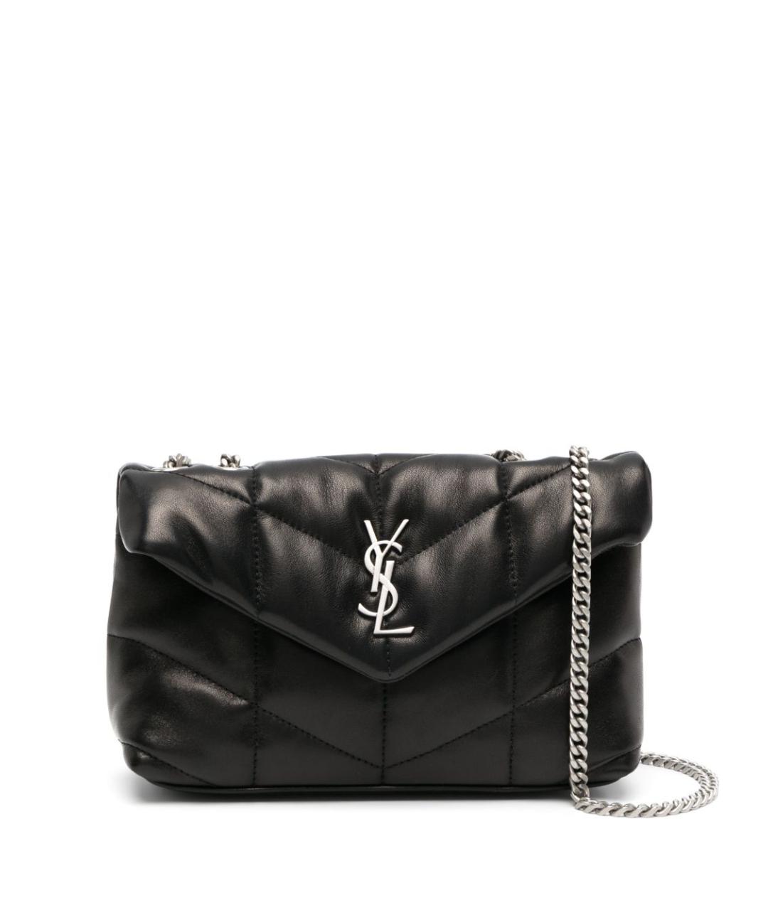 SAINT LAURENT Черная кожаная сумка через плечо, фото 1
