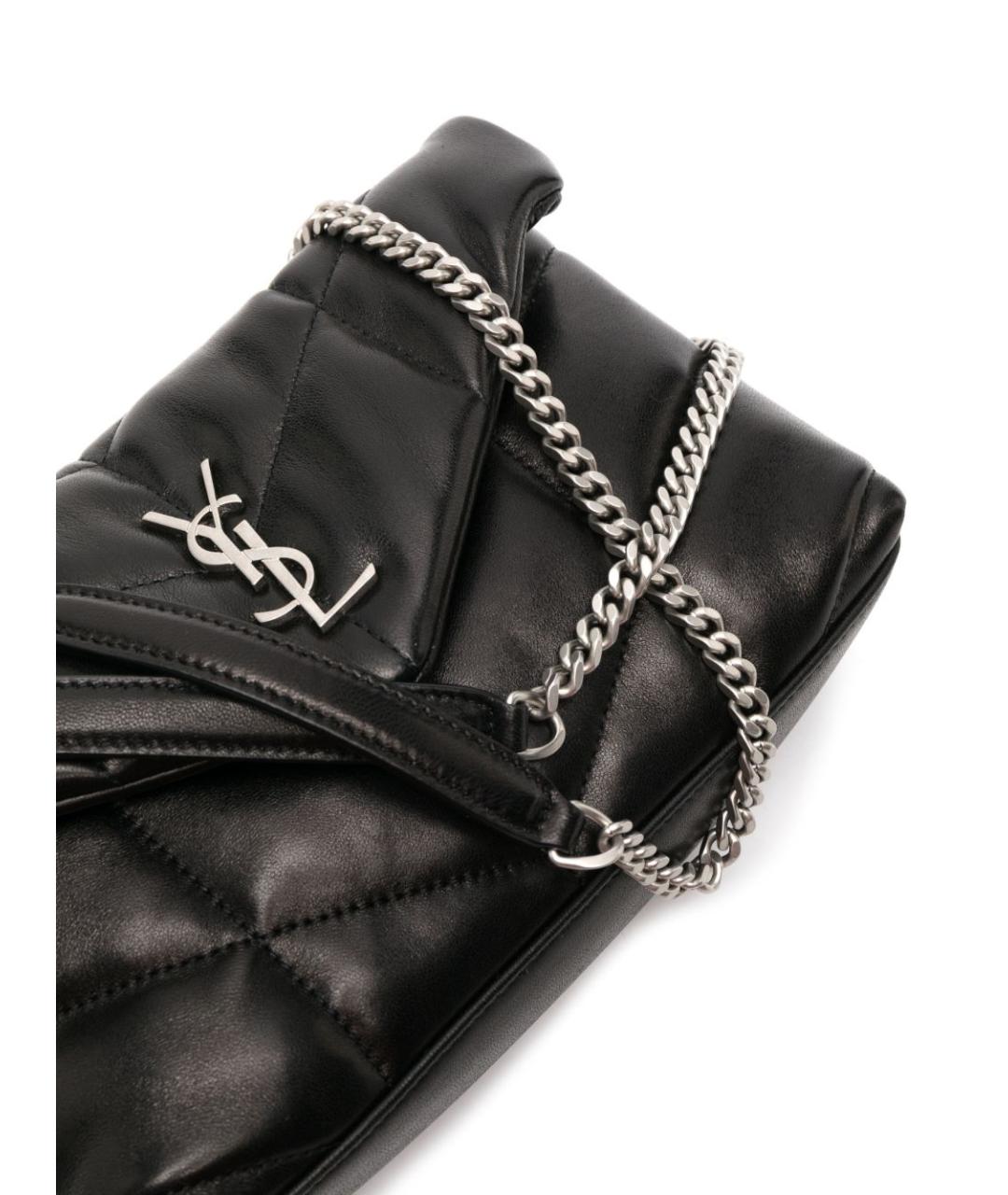 SAINT LAURENT Черная кожаная сумка через плечо, фото 2
