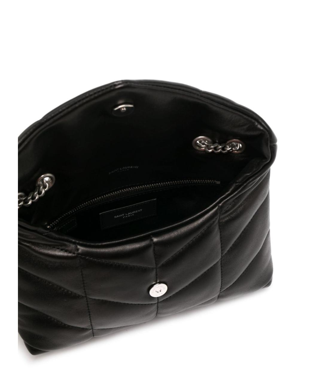 SAINT LAURENT Черная кожаная сумка через плечо, фото 5
