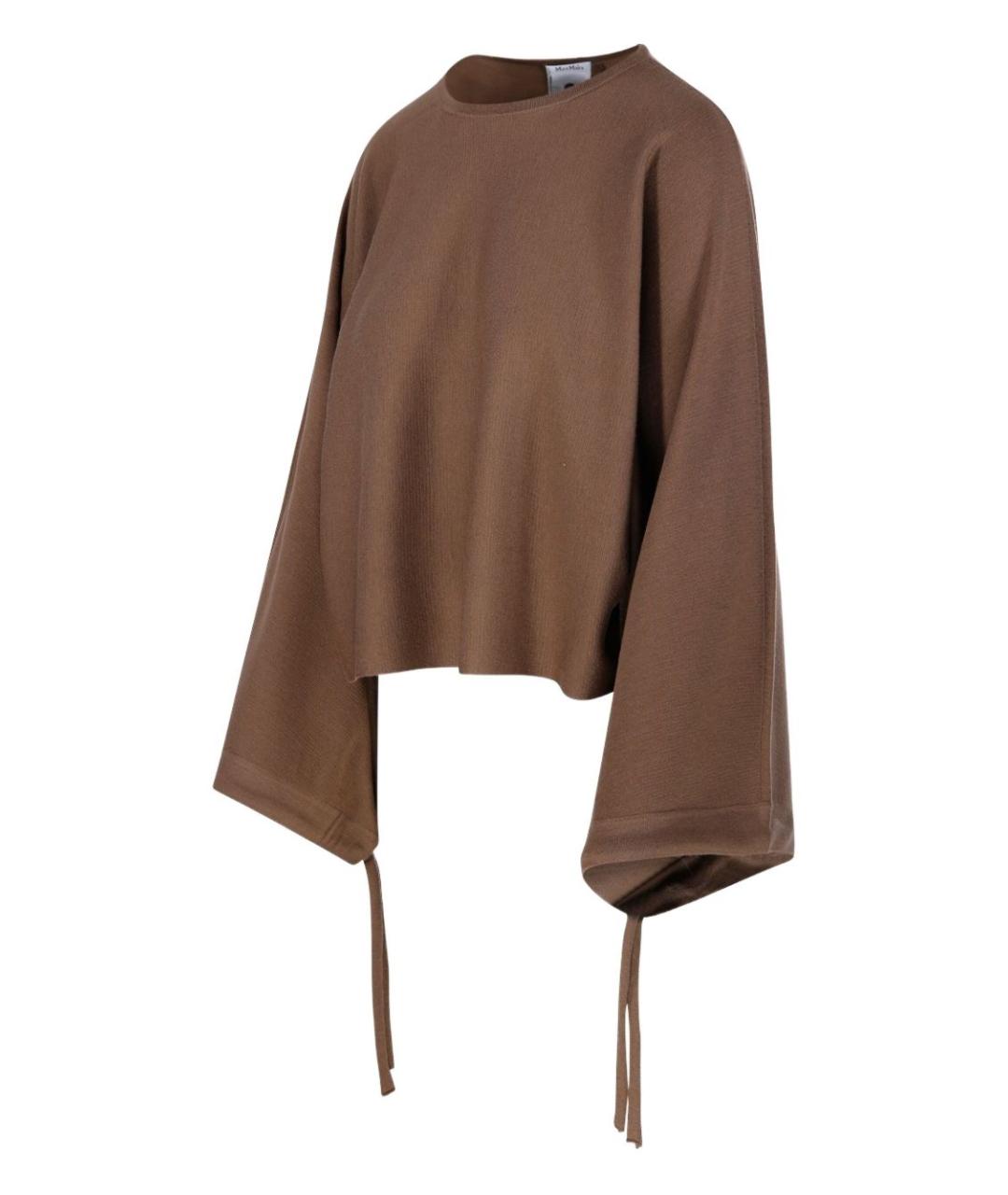 MAX MARA Коричневый шерстяной джемпер / свитер, фото 2