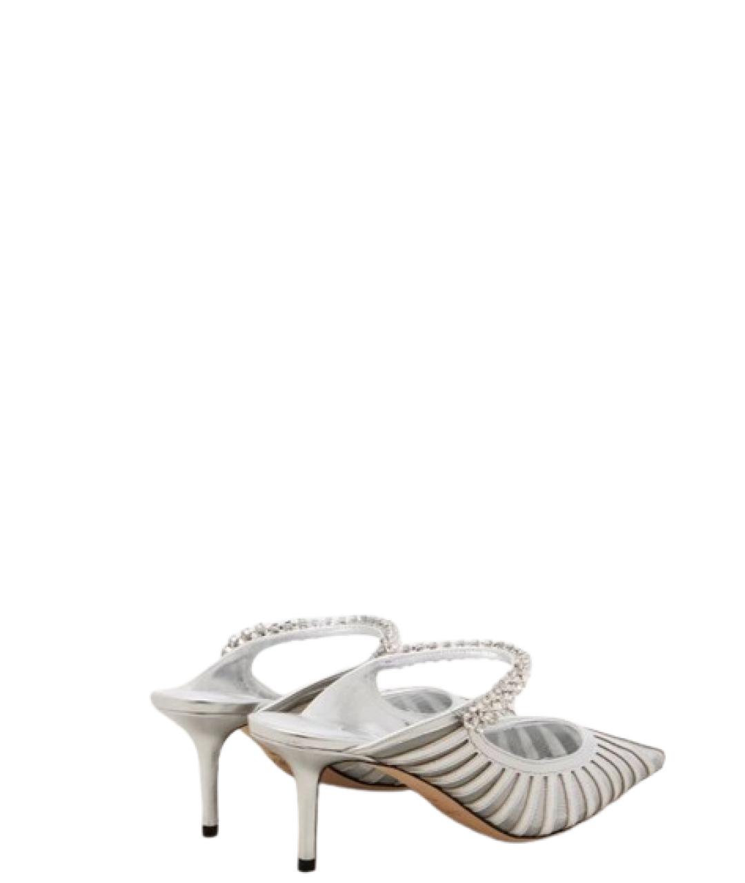 JIMMY CHOO Серебряные кожаные туфли, фото 2